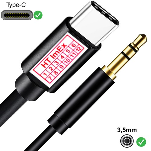 Nero 5mm aux usb c - usb, cavo