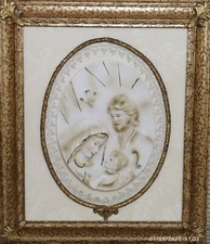Quadro natività porcellana Capodimonte  fatta a mano in Italia cornice in legno