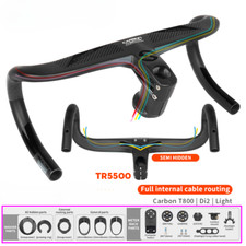 Manubrio bici da strada in carbonio percorso interno integrato con staffa computer