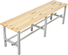 Panca Spogliatoio Classica - Seduta E Poggiascarpe in Legno Ed Acciaio 100% Made