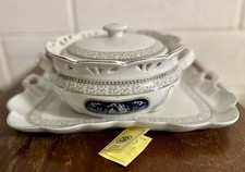 Biscottiera  e vassoio  Venetian Lagoon In Porcellana