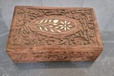 Scatola Scrigno Legno Intarsiato Portagioie Portagioielli made in India