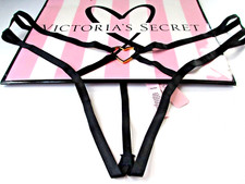 VICTORIA'S SECRET VERY SEXY perizoma nero perizoma a V ferramenta cuore aperto davanti