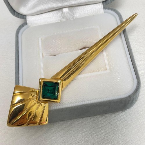 Spilla vintage pietra verde