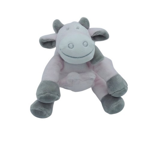 Peluche vache musicale rose