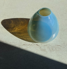 VASO VETRO MURANO DESIGN ATTR. Barovier&Toso INCAMICIATO CELESTE CANGIANTE '50