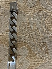 Bracciale LS Argento 925 massiccio,maglia piatta,Uomo,lunghezza 20 cm.Peso:75 gr