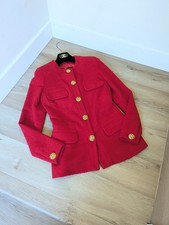 Giacca tweed rosso CHANEL autunno 1992 passerella FR38