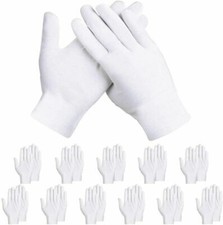 12x paia Guanti da lavoro sotto cotone leggeri bricolage bianchi taglia unica