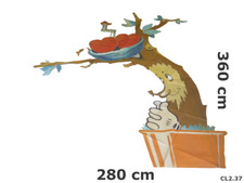 SCENOGRAFIA TEATRALE FONDALE DI SCENA VINTAGE DIPINTO MANO GRANDE QUADRO CL2.37