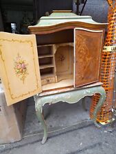 MOBILE BAR INTARSIATO E BASE LACCATA VENEZIANA - RICCHI DIPINTI A FIORI - 1940