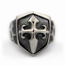 Anello croce scudo argento