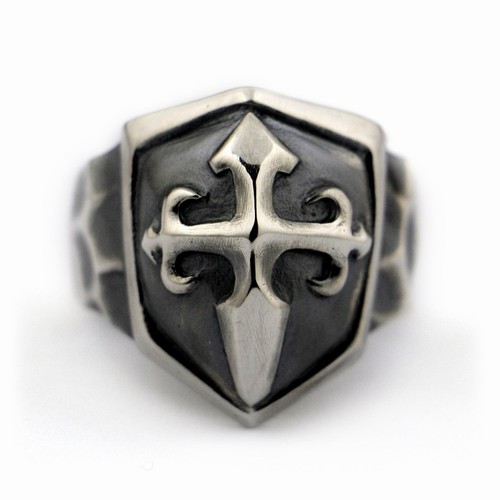 Anello croce scudo argento