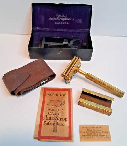 Antico rasoio oro - , valet