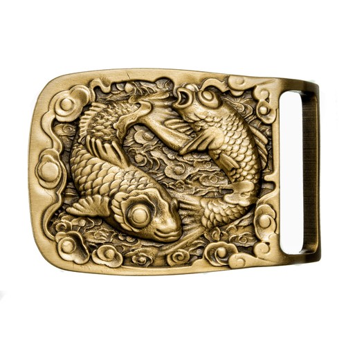 Ottone fibbia pesci pesca - ottone,