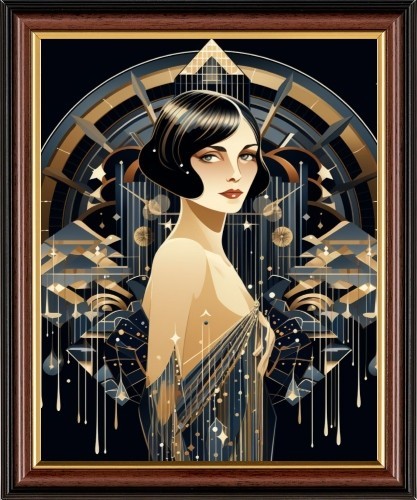 Art deco nouveau ragazza - art,