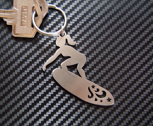 Surfer girl keyring keychain - girl,