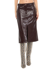 Liu Jo gonna midi in ecopelle spalmata borgogna