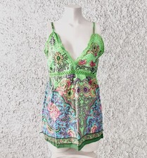 TO CANOTTA FANTASIA INDIANA RICAMATO PIZZO SANGALLO VERDE FLUO