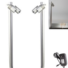 2pz Vetrina Gioielli Espositore Luce LED Palo 6000K per Negozio al Dettaglio Espositore