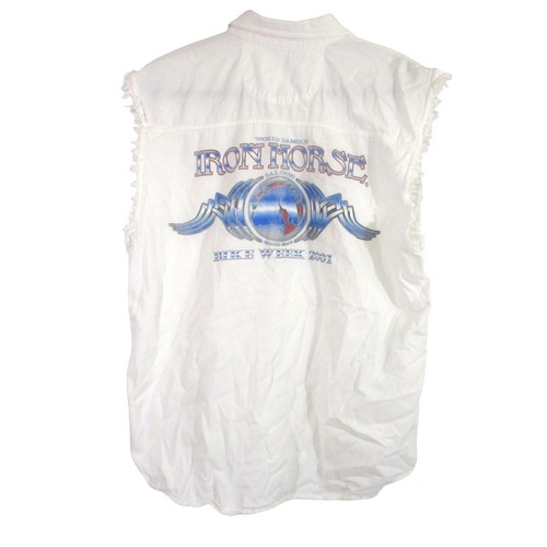 Gilet denim bianco iron horse - iron,
