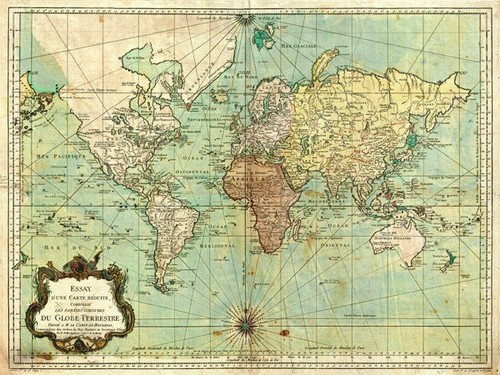 Quadro mappa emisfero - mappa,