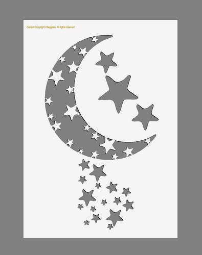 Mylar stencil luna stelle - stencil, stelle'