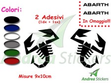 adesivi ABARTH SCORPIONE dx + sx - vinile adesivo stickers auto tuning + omaggi 