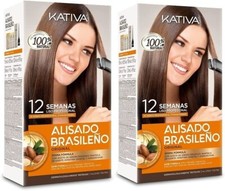 Kativa - Kit per liscio brasiliano (cheratina), confezione da 2 x 225 ml