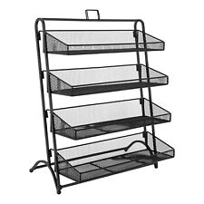 Espositore 4 livelli supporto ferro vendita snack cibo caramelle scaffale organizer nero
