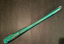 PENDENTE GOCCIA GRANDE, IN VETRO DI MURANO SOFFIATO, H 565 mm, VERDE / ORO