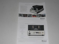McIntosh MA252 Tube Amplificatore Integrato Brochure 2 Pagine, Specifiche/Info/Articoli