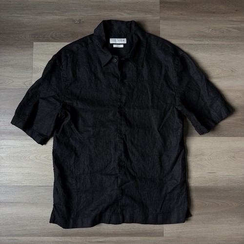 Zara camicia lino nero bottoni