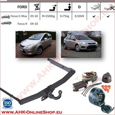 Gancio traino pour FORD Focus C-Max / Focus II 2003-2010 + elettrico 7-poli