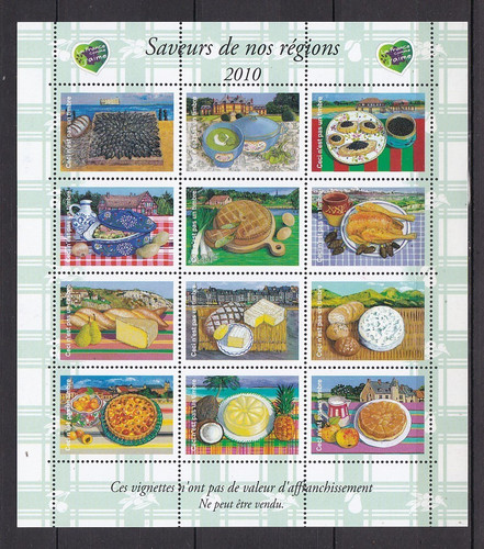 Timbres vignettes 2010 saveurs - timbres,