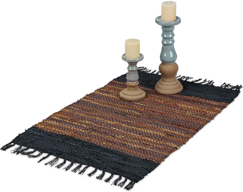 Tappeto cotone pelle con - in, pelle,