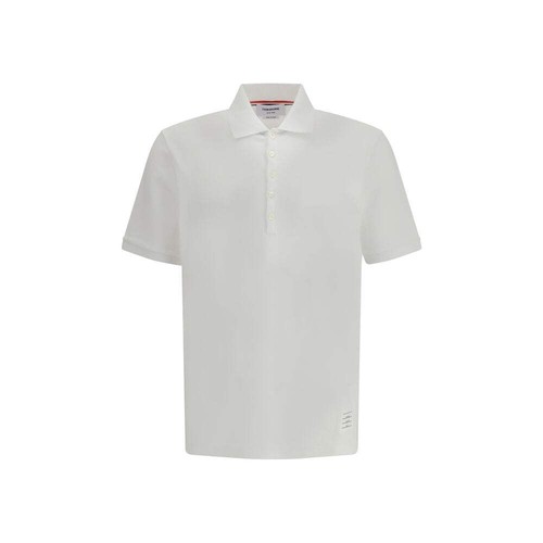 Thom browne white cotton polo - white,
