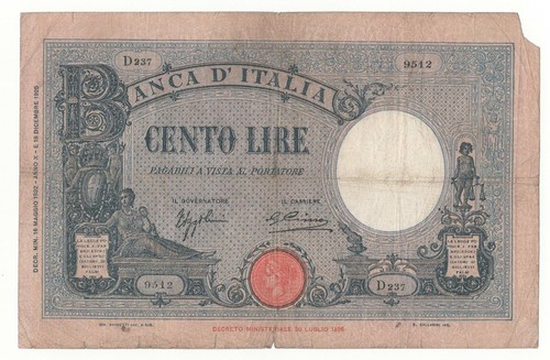 100 lire azzurrino - (, fascio)