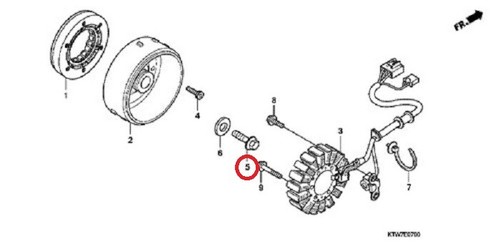Bullone generatore honda sh300 - bullone,