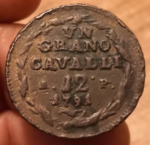 Moneta grano cavalli 1791 - 12,