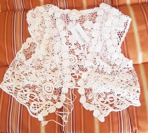 Coprispalle pizzo white bianco - coprispalle,
