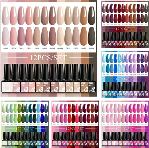 Set smalti gel glitter - 12,