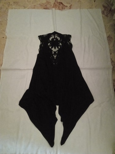 Gilet nero con pizzo sul - , retro