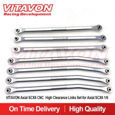 Vitavon CNC V2 Set di collegamenti ad alta distanza per Axial SCX6 Trail Honcho 1/6 argento