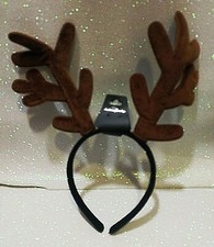 CARNEVALE HALLOWEEN NATALE ACCESSORI FESTA CERCHIETTO CON CORNA RENNA ALCE CERVO