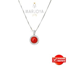 Collana tonda con corallo e