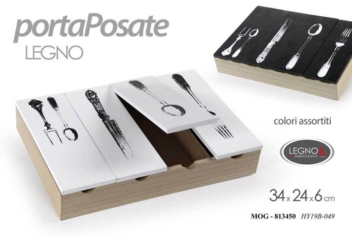 Cofanetto porta posate legno - cofanetto,
