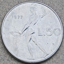 1977 R Italy 50 Lire KM# 95.1