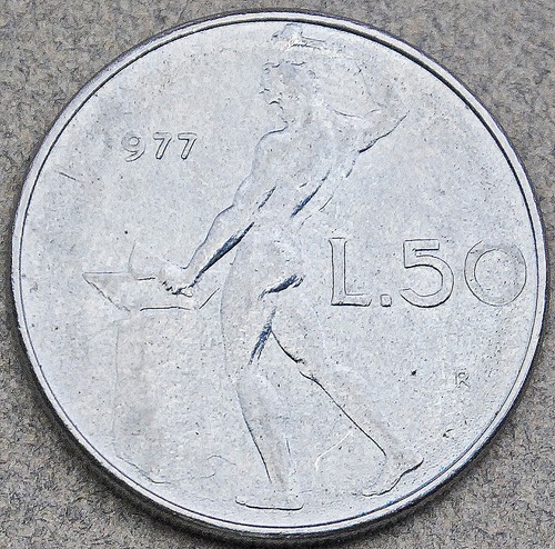 1977 italy lire 95 - lire, km#