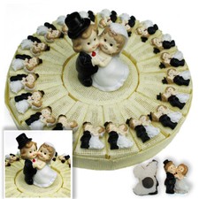 33190 Bomboniere Torta Panna Calamita Coppia Sposi Nozze Anniversario Confettata